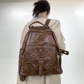 Women'S Vintage Backpack - Large Capacity Purse with Adjustable Strap, Zipper Closure, Synthetic Bag for Women, Coffee Brown/Black - Everyday, Work, Party, Travel - Y2K Street Style Handbag, Party Accessory, Retro Aesthetic, Durable Construction, Spacious Tote, Fashion Lovers