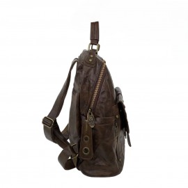 Women'S Vintage Backpack - Large Capacity Purse with Adjustable Strap, Zipper Closure, Synthetic Bag for Women, Coffee Brown/Black - Everyday, Work, Party, Travel - Y2K Street Style Handbag, Party Accessory, Retro Aesthetic, Durable Construction, Spacious Tote, Fashion Lovers