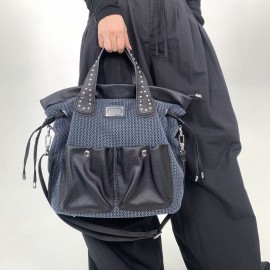 Women's Vintage Y2K Red/Blue Handbag with Adjustable Crossbody/Backpack Strap, Multi-Pocket Nylon Bag for Work, Commute & Parties - Casual Zipper Closure &, Stylish Streetwear Purse