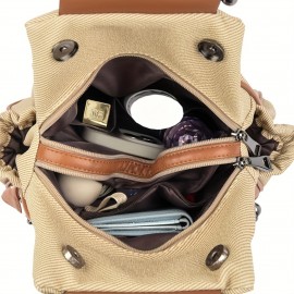 Women'S Convertible Handbag & Backpack - Large Capacity Tote with Zipper Closure, Spacious Interior for Work, Travel, Everyday Use - Elegant Synthetic Purse with Side Pocket - Convertible Shoulder Bag Clutch for Women, Commuting Accessory, Sleek Design, Durable Construction, Fashion Lovers