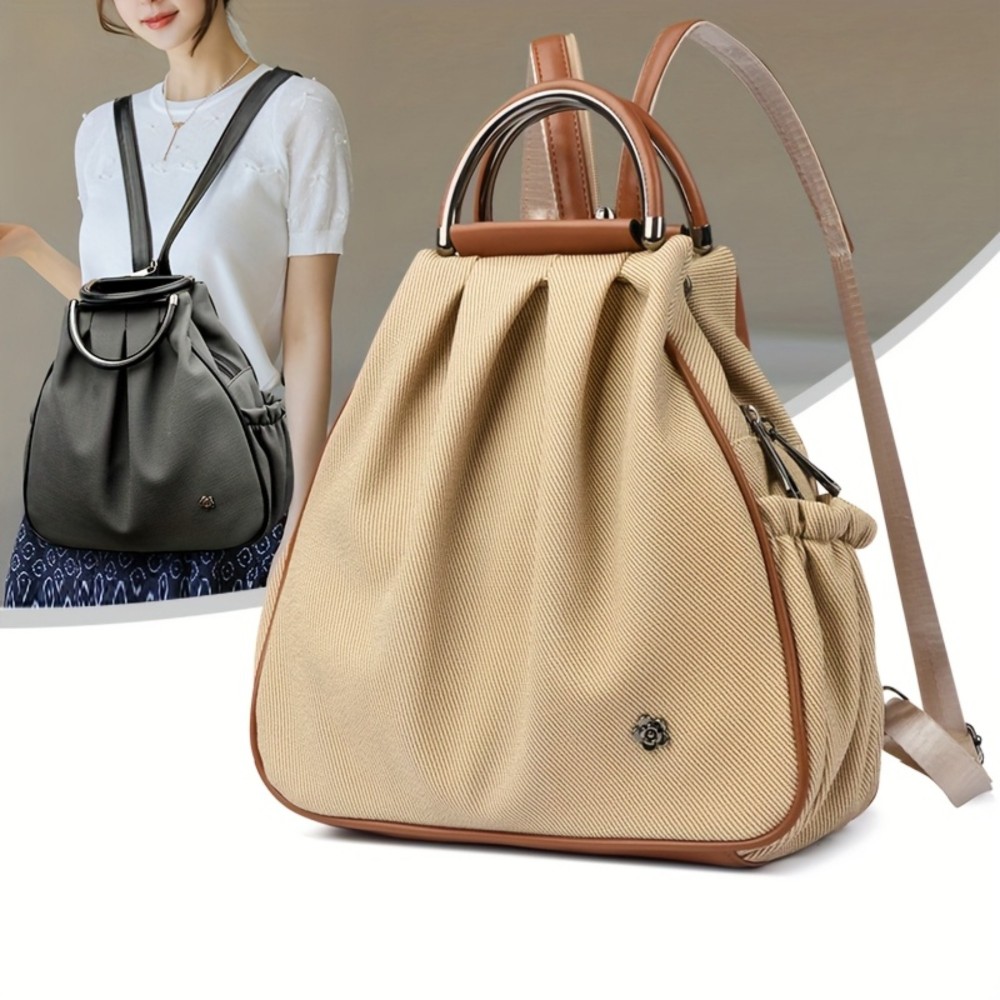 Women'S Convertible Handbag & Backpack - Large Capacity Tote with Zipper Closure, Spacious Interior for Work, Travel, Everyday Use - Elegant Synthetic Purse with Side Pocket - Convertible Shoulder Bag Clutch for Women, Commuting Accessory, Sleek Design, Durable Construction, Fashion Lovers