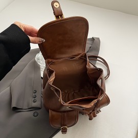 Vintage College-Style Women'S Backpack with Large Capacity, Fashionable And Versatile, Suitable for Casual Outings And Students' Books.