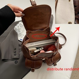 Vintage College-Style Women'S Backpack with Large Capacity, Fashionable And Versatile, Suitable for Casual Outings And Students' Books.