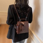 Women's Backpack with Bow-like design - Backpack, Metallic Hardware, Handbag/Bookbag for Women, Everyday & Formal Use - Available in Beige, Black, Coffee Brown, Gray, Pink - Durable & Easy-Clean, Backpack Purse, Travel Accessory, Elegant Handbag, Sturdy Hardware, Functional Bag, Professional Women