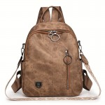 Women'S Retro Backpack - Solid Color BrownRed/ - Adjustable Strap, Zipper Closure, - Durable Casual & Office Bag for Everyday, Travel - Easy-clean Design, Backpack For Travel, Vintage Style, Daily Commute, Classic Look, Sturdy Construction