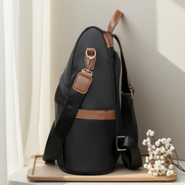 Sweet as Can Bee Women's Fashion Backpack - Playful Bee & Floral Print, Large Capacity with Multiple Pockets, Durable Polyester, Adjustable Straps, Beige/Black, Machine Washable for Casual & Professional Use, Soft Shell Design, Zipper Closure