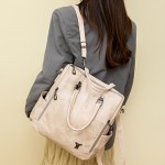 Women'S Retro Backpack - Vintage Crossbody with Detachable Strap, Golden-Tone Hardware & Zipper Closure, Multi-Color Options (/Red/)