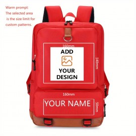 [Customizable Backpack] Lightweight Customizable Photo & Text Backpack | Oxford Fabric with Adjustable Straps, Black with Orange Accents, Machine Washable Personalized Gift, Ideal for Daily Commuting and Travel
