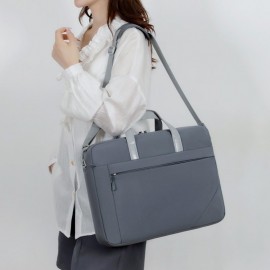 Unisex Business Laptop Bag with Shockproof Airbag, Lightweight Oxford Shoulder Crossbody Briefcase with Detachable Strap & Laptop Compartment, Zipper Closure, Polyester Lining for Office, Commute, Travel, Laptop Carrying Case, Commuter Bag, Sleek Design, Durable Zipper Closure