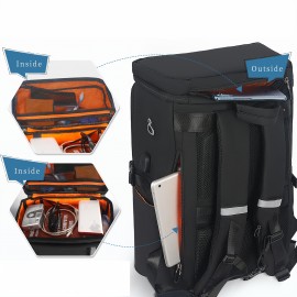 [Large Laptop Backpack] ASGA Large Capacity Laptop Backpack | Adjustable Shoulder Straps, Multiple Compartments, Durable Black Design for School, Travel & Daily Commute