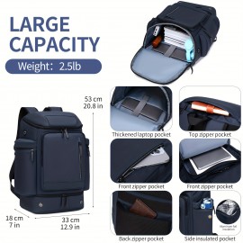 [Navy Blue Travel Backpack] 15.6-Inch Laptop Navy Blue Travel Backpack | Men's Backpack with Multiple Zippered Pockets, Shoe Storage, Adjustable Straps - Airline Approved for Hiking, Outdoor Sports & Daily Commute