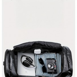 Customizable Men's Tote Bag for Travel, Large Capacity with Adjustable Shoulder Strap and Multiple Storage Compartments, Perfect for Weekend Trips and Outdoor Activities