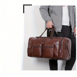 Customizable Men's Tote Bag for Travel, Large Capacity with Adjustable Shoulder Strap and Multiple Storage Compartments, Perfect for Weekend Trips and Outdoor Activities