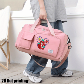 [Disney Valentine Bag] Disney 1pc Ariel The Little Mermaid Valentine's Day Themed Multifunctional Travel Bag | Large Capacity High Quality Suitcase with Trolley, Multiple Compartments & Shoe Storage, Durable Fabric for Students, Boarding, Outdoor Sports (Purple, Pink, Blue)