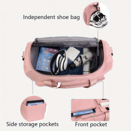 [Disney Valentine Bag] Disney 1pc Ariel The Little Mermaid Valentine's Day Themed Multifunctional Travel Bag | Large Capacity High Quality Suitcase with Trolley, Multiple Compartments & Shoe Storage, Durable Fabric for Students, Boarding, Outdoor Sports (Purple, Pink, Blue)