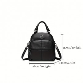 Vintage Solid Color Multi-Pocket Handbag - Large Capacity Double Handbag for Daily Commute & Travel - Adjustable Strap, Zipper Closure - Ideal for Men & Women - Perfect Valentine'S Day Gift - Multiple Colors Available, Versatile Handbag | Vintage Style Bag | Adjustable Strap Ba