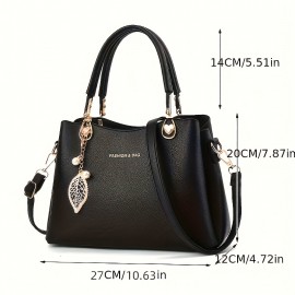 Women'S Large Capacity Tote Bag with 3 Pockets - Convertible Shoulder & Crossbody Handbag, Synthetic, Zipper Closure, Polyester Lining, Elegant Design for Everyday Use, Versatile Carryall | Elegant Tote Bag | Synthetic Bag, Purse