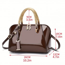 Elegant Evening Handbag for Women - Solid Color Tote with Zipper Closure and Polyester Lining - Fashionable Accessory for Parties and Weddings - Edge Paint Detail