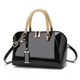 Elegant Evening Handbag for Women - Solid Color Tote with Zipper Closure and Polyester Lining - Fashionable Accessory for Parties and Weddings - Edge Paint Detail