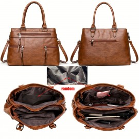 Perfect Lily Women's Professional Handbag with Zipper Closure - Convertible Crossbody/Handbag, Spacious Interior Compartment, Detachable Strap - Purse for Work, Travel, Everyday - Coffee Brown/Black/ - Ideal Gift for Women, Versatile Accessory, Sleek Tote, Highquality Finish, Crossbody Bag, Working Women