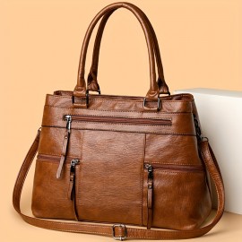 Perfect Lily Women's Professional Handbag with Zipper Closure - Convertible Crossbody/Handbag, Spacious Interior Compartment, Detachable Strap - Purse for Work, Travel, Everyday - Coffee Brown/Black/ - Ideal Gift for Women, Versatile Accessory, Sleek Tote, Highquality Finish, Crossbody Bag, Working Women