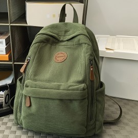 New Women'S Fashion Corduroy Backpack with Simple Color Block Design, Modern Trendy Double Shoulder Bag, Soft Fabric, Multi-Pocket Storage for Books, Notebooks, Phones, Wallets, Tablets, and Gifts, Perfect for Work, School, Shopping, Travel, and Camping, Casual Outings, Stylish and Functional for Everyday Use, Backpack for Women, Lightweight Backpack for Women, Backpack for High School, Convertible Backpack for Women, Backpack Handbags for Women, Backpack for Women High Quality