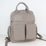 BO Women's Lightweight Nylon Backpack - Multi-Pocket School & Travel Backpack with /Korean Style, Adjustable Straps & Golden-Tone Hardware, Mustard-Yellow//Dark Grey, Durable Zipper Closure, Partition Storage for College,