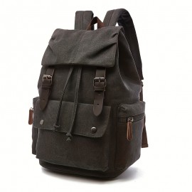 Vintage Canvas Backpack - Large Capacity, Durable Multi-Compartment Laptop Bag for Men & Women, Adjustable Straps, Zipper Closure, Ideal for Daily Commute & School, Casual Style, Backpack for School, Commuter Bag, Classic Design, Sturdy Construction, Backpack For Women, Backpack For Men, Laptop Backpack, Travel Backpack