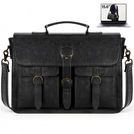 Messenger Bag For Men 15.6 Inch Vintage Laptop Briefcase Large Laptop Bag Satchel Bag Computer Shoulder Bag For Office Work Travel College, Brown