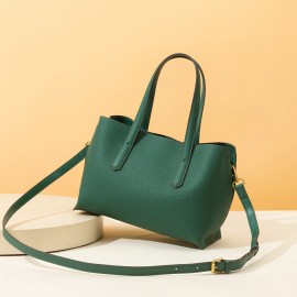 Genuine Leather Tote Bag, Genuine Leather Women'S Bag, Genuine Leather Multi-Compartment Women'S Bag, Genuine Leather Crossbody and Handbag Dual-Use Bag, Genuine Leather Large Capacity Bag, Genuine Leather Retro Women'S Bag, Genuine Leather Available in Multiple Colors, Genuine Leather Large Bag, Genuine Leather Fashionable Women'S Bag, Genuine Leather Durable Women'S Bag