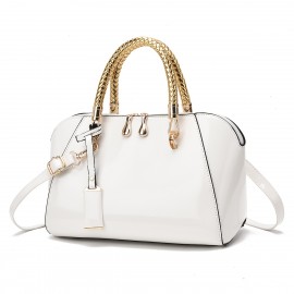 Elegant Evening Handbag for Women - Solid Color Tote with Zipper Closure and Polyester Lining - Fashionable Accessory for Parties and Weddings - Edge Paint Detail