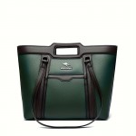 Large Capacity Wo 'S Handbag - Elegant Synthetic Handbag with Zipper Closure, Spacious Work Bag for Wo, Durable Everyday & Formal Use, Available In, Brown, Green, Coffee - Ogehuafee, Stylish Accessory, Professional Wo